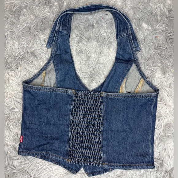Levi’s Women’s Bria Denim Corset Halter T-Shirt - Cornerback Size XS NWOT - Picture 7 of 9